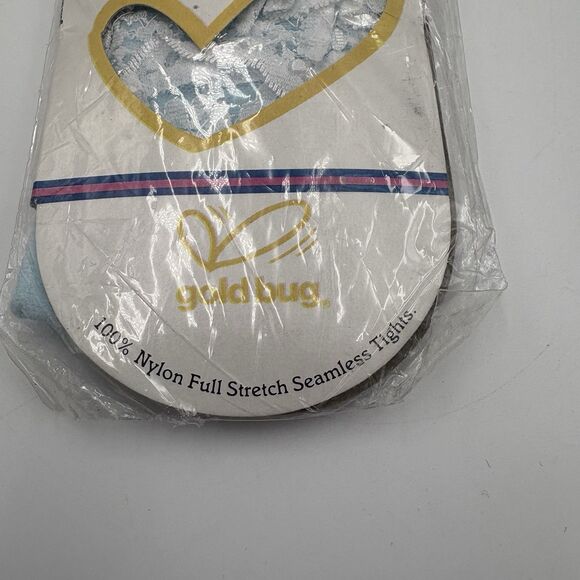 Vtg Gold Bug Navy Blue w White Ruffle Bum Baby Leg-etts Tights New Sz 0-9 Months - Picture 4 of 5
